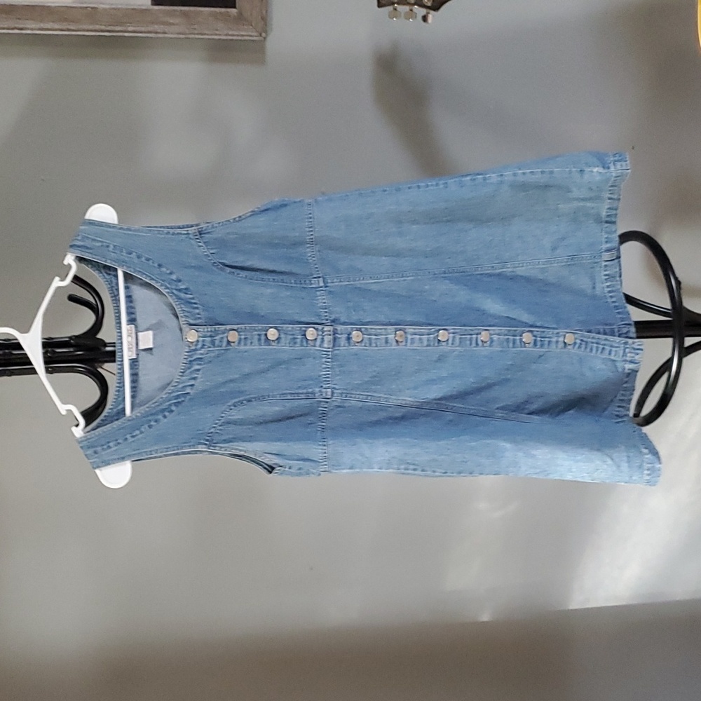 Vintage 90s CHEROKEE Denim Button-Down Dress